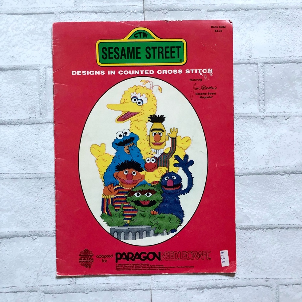 Vintage 1982 Sesame Street Cross Stitch Pattern Book by Paragon Needlecraft